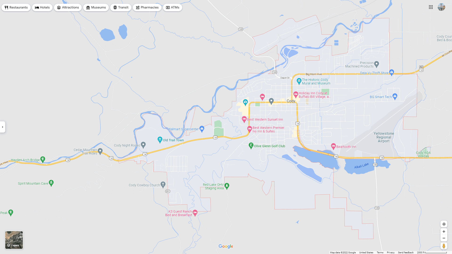 Cody Wyoming Map